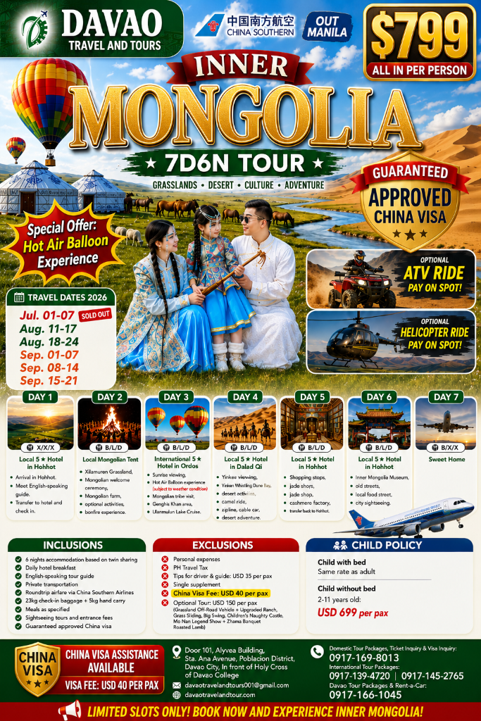 Inner Mongolia 7D6N Tour — Grasslands • Desert • Culture • Adventure