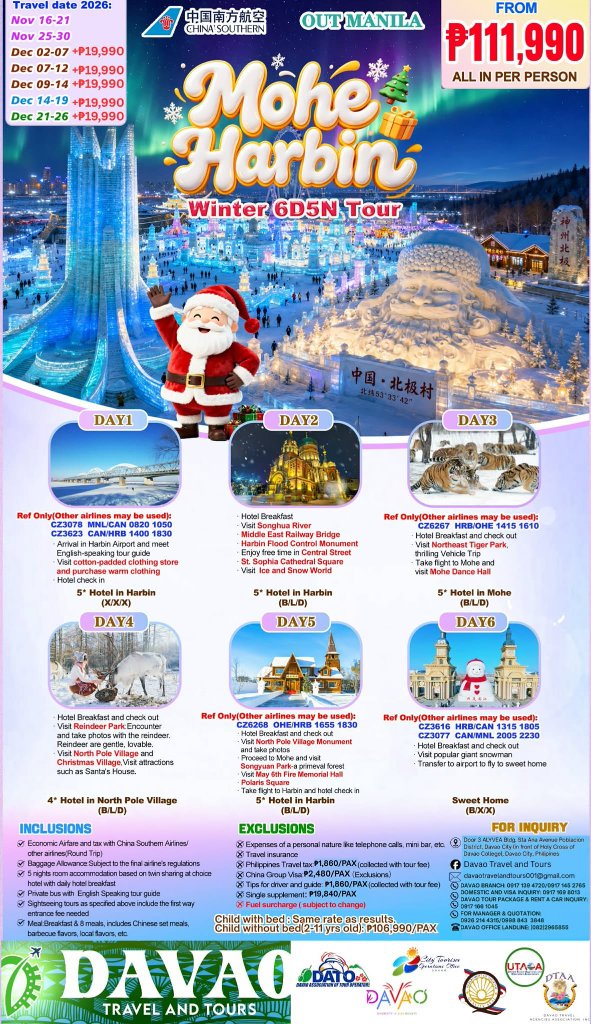 Mohe Harbin Winter 6D5N Tour
