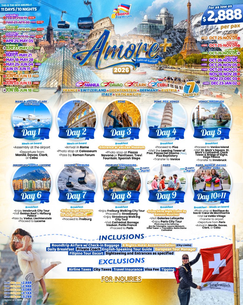 Amore+ Europe 11D10N (2026)