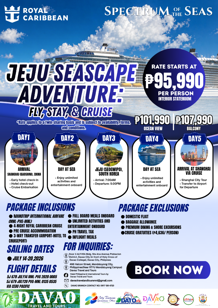 Jeju Seascape Adventure: Fly, Stay & Cruise (5D4N)