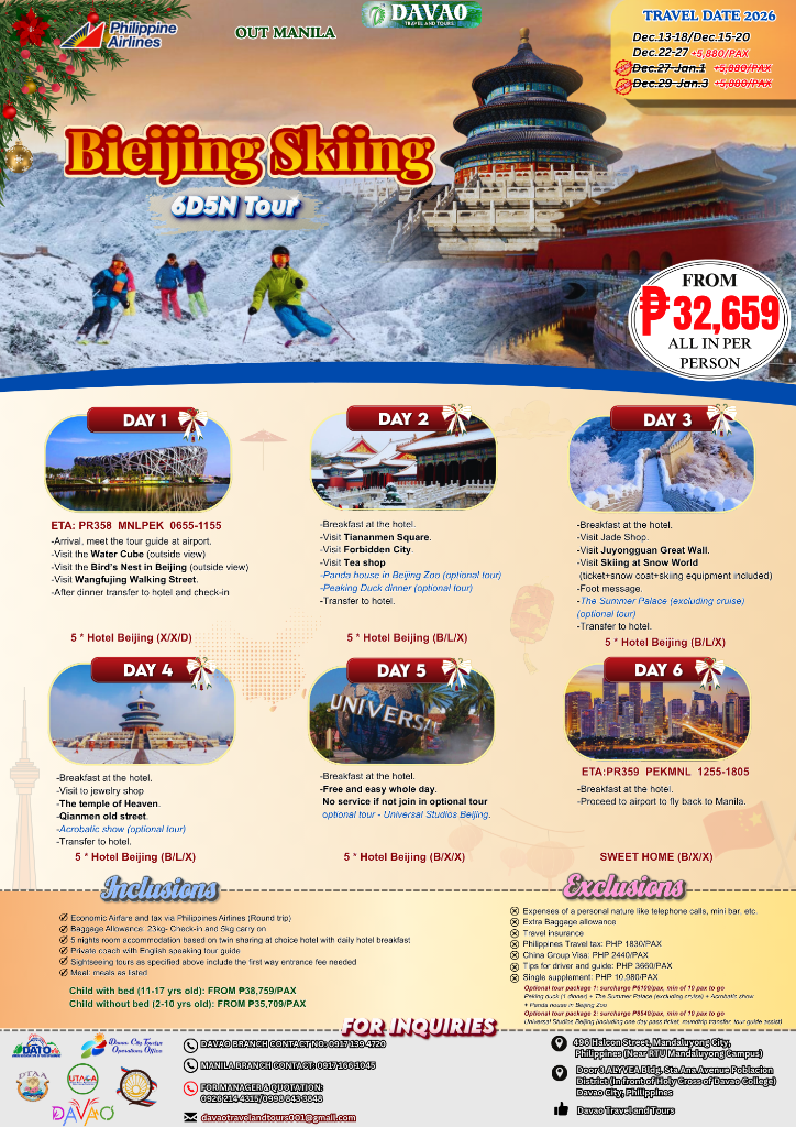 Beijing Skiing – 6D5N Tour