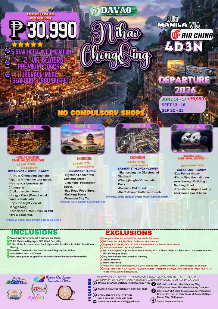 Nihao Chongqing 4D3N