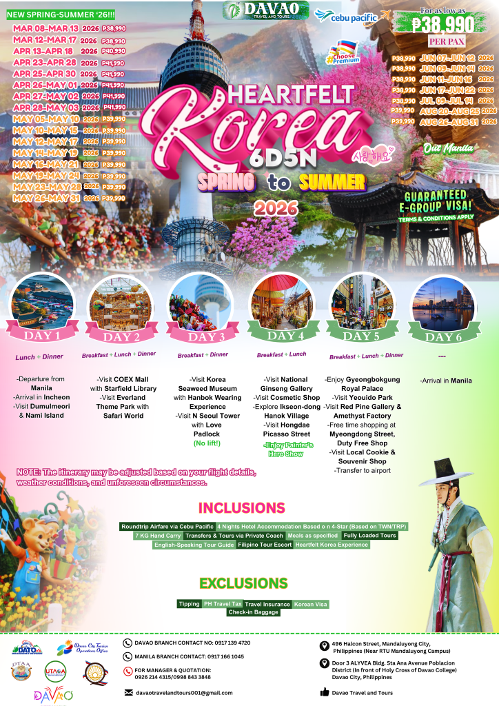 Heartfelt Korea 6D5N – Spring to Summer 2026