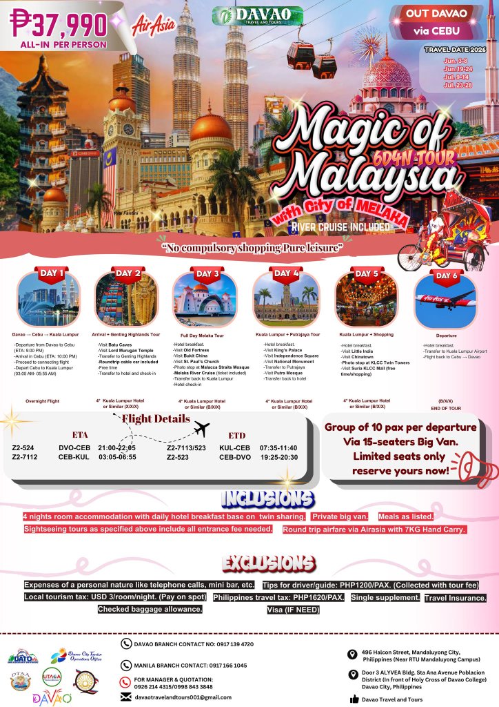 Magic of Malaysia 6D4N (Kuala Lumpur + Melaka + Genting)