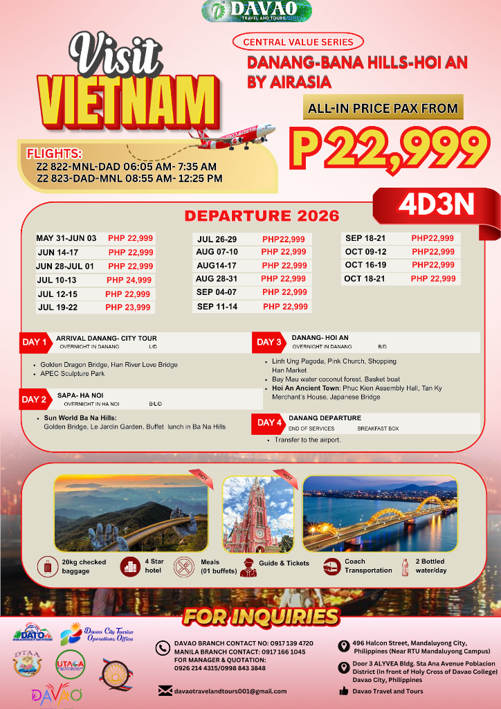 Da Nang – Ba Na Hills – Hoi An 4D3N (AirAsia)
