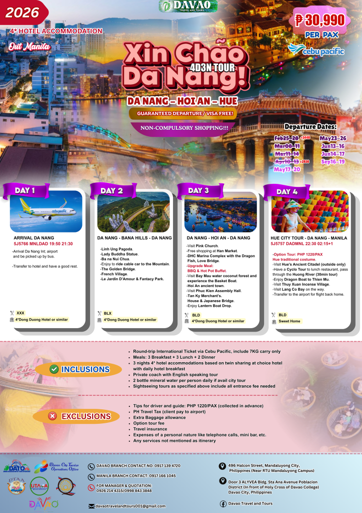 Xin Chào Da Nang – Da Nang • Hoi An • Hue – 4D3N