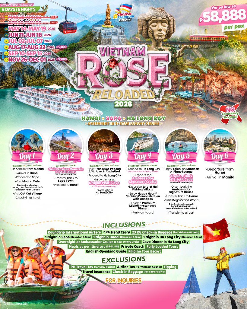Vietnam Rose Reloaded (6D5N 2026)