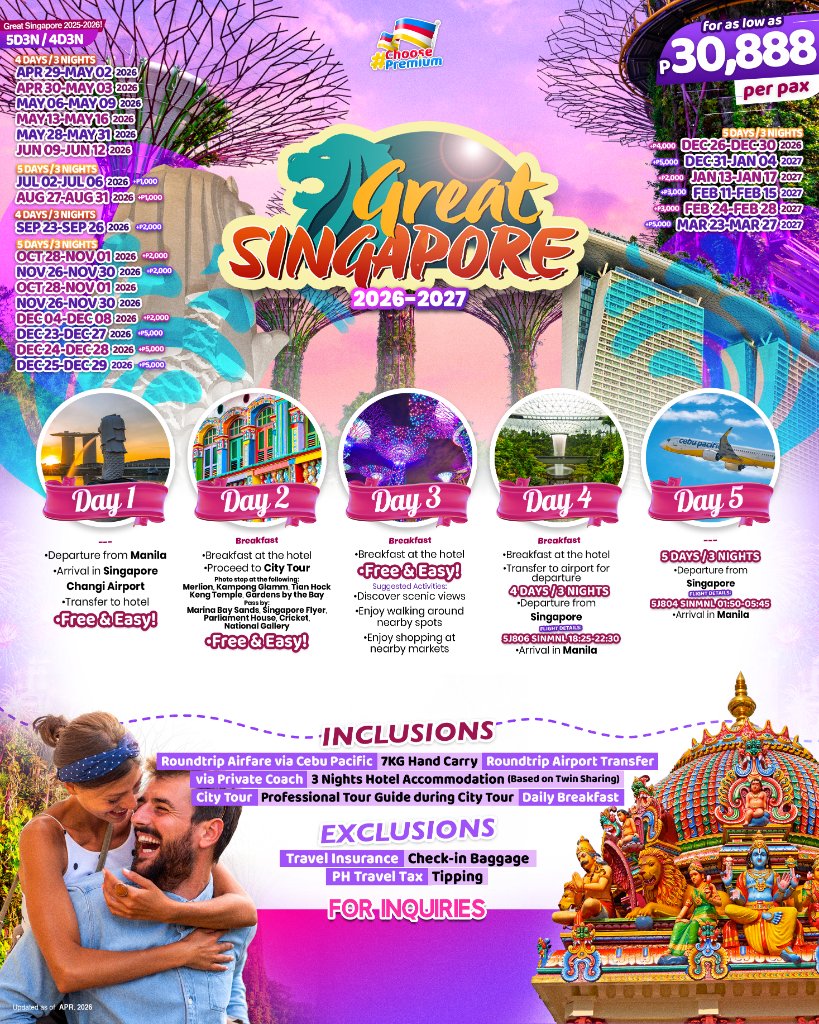 Great Singapore 5D3N / 4D3N (2026–2027)