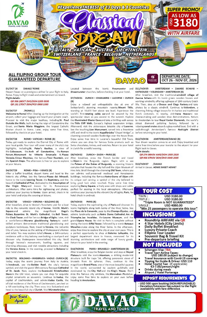 Classical Dream Europe (13D8N)