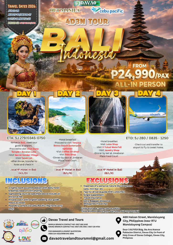 Bali Indonesia 4D3N