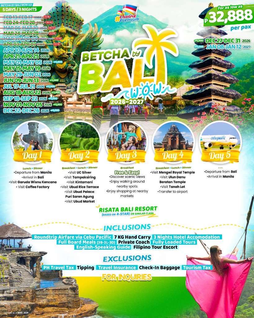 Betcha by Bali WOW 2.0 (5D3N 2026–2027)