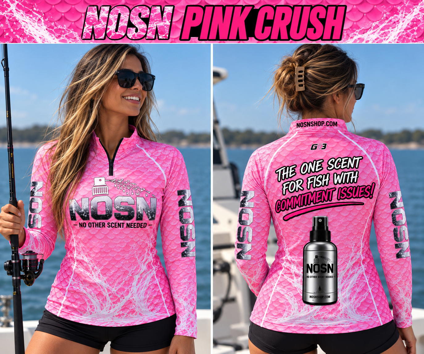 NOSN Pink Crush Performance Fishing Jersey