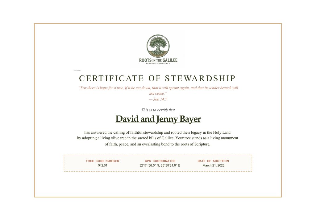 Certificate of Stewardship Example