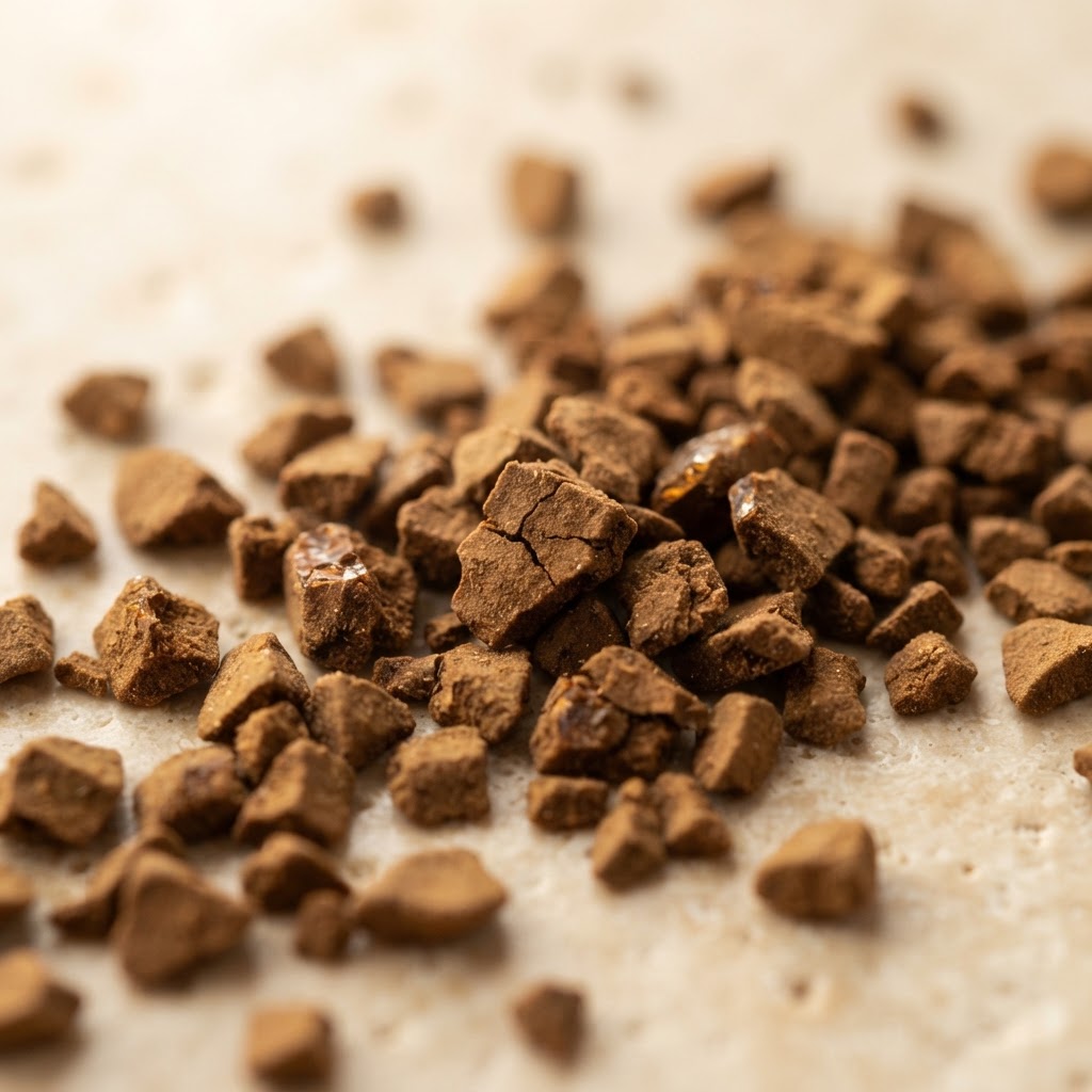 Macro photography of Instant Classic Coffee granules