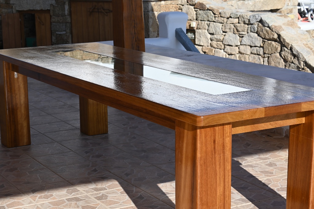 The Horizon Table — solid Iroko.