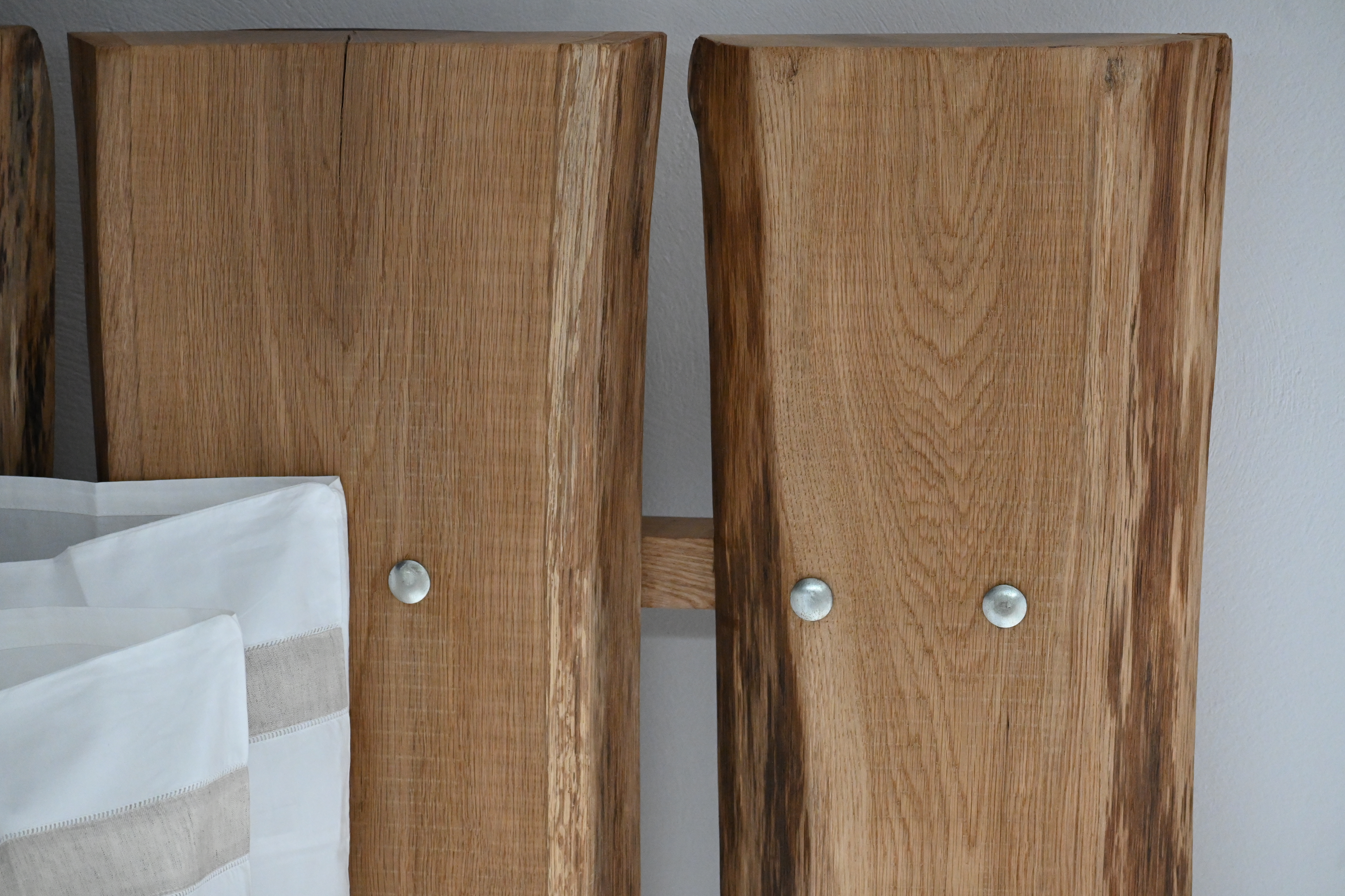 Live-edge oak, hand-cut joinery.