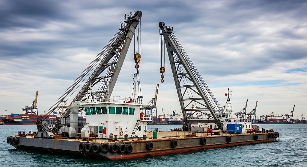 Tugboat & Crane Barge