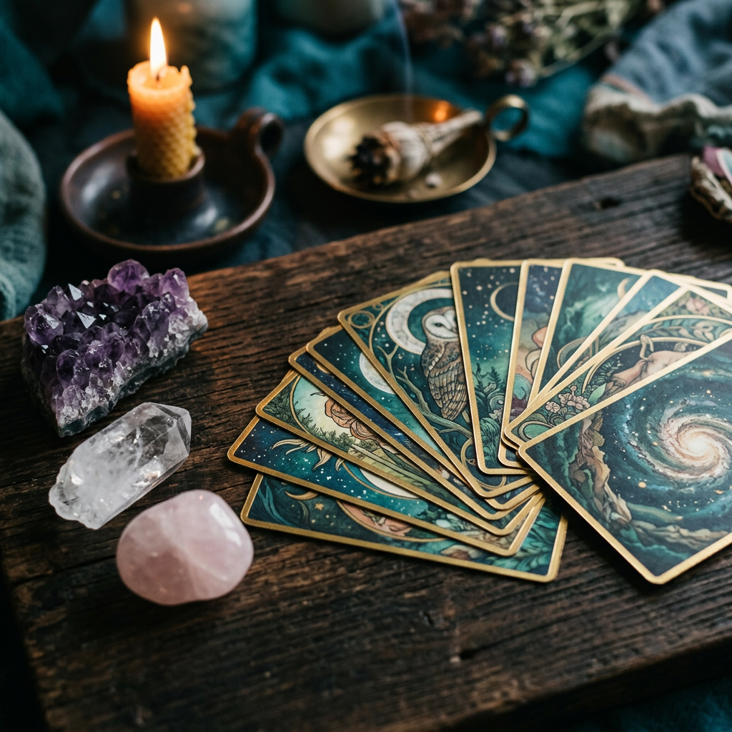 crystals and oracle cards