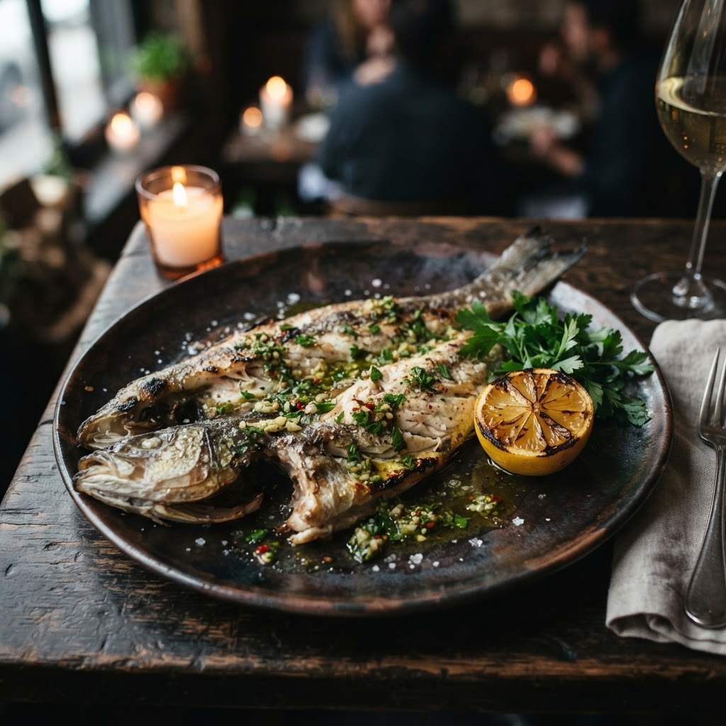 Pescado a la espalda