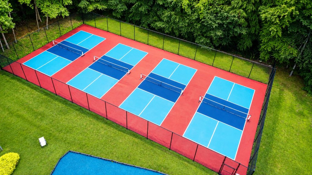 Pickleball courts and playground