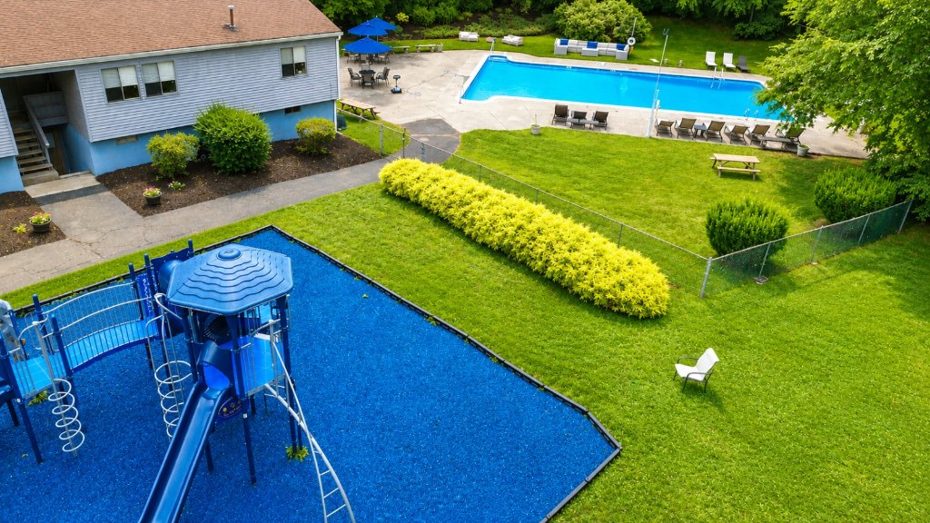 Pool, pickleball courts and playground