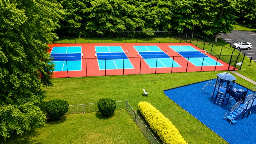 Four pickleball courts