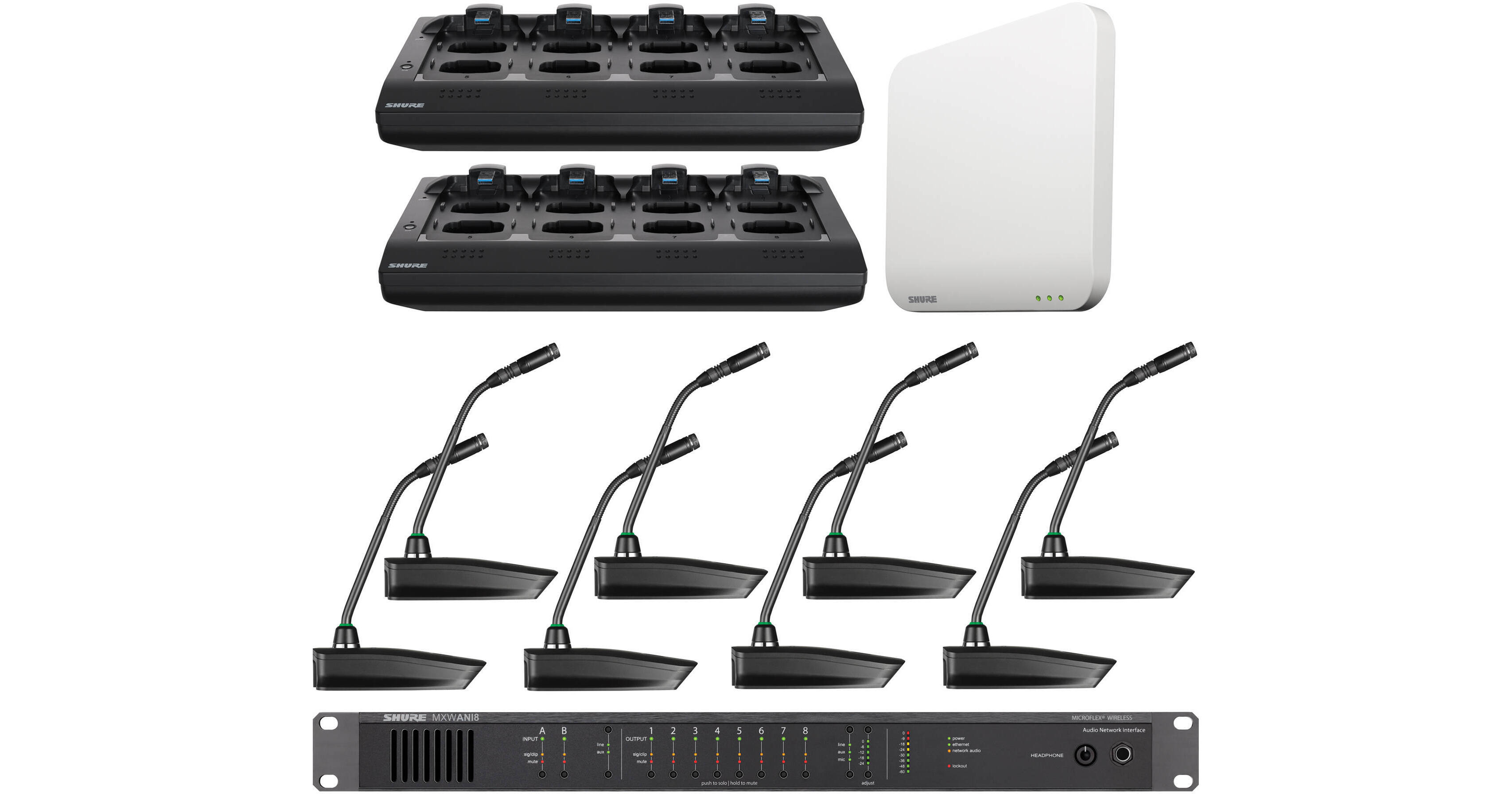 Shure Microflex Wireless Conference System Audio equipment rental from Mountain AV