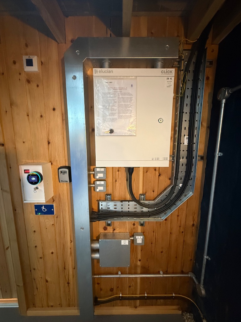 Distribution board and payment terminal - close detail