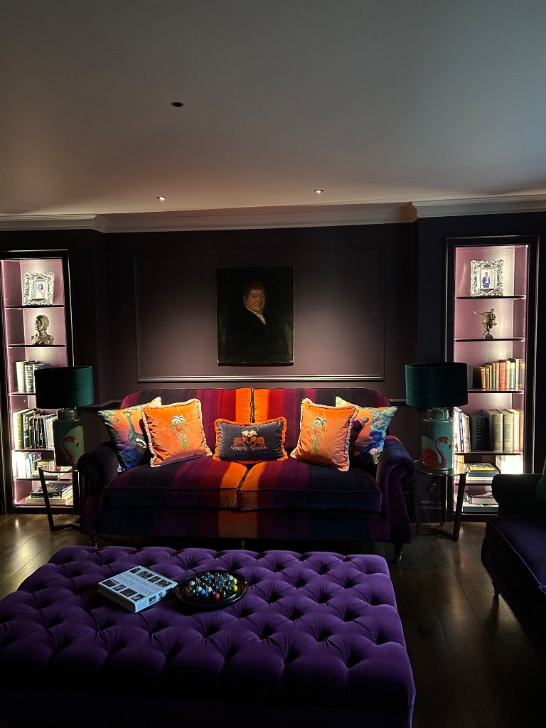 Snug with dramatic downlighting and alcove illumination