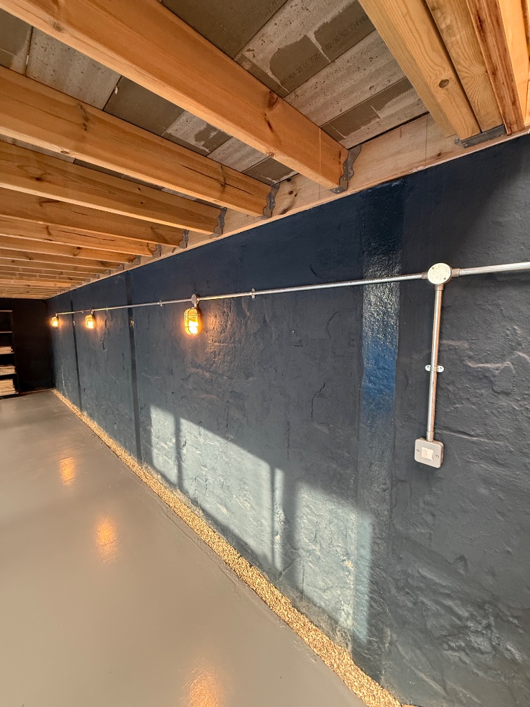 Emergency exit sign and door - mezzanine level