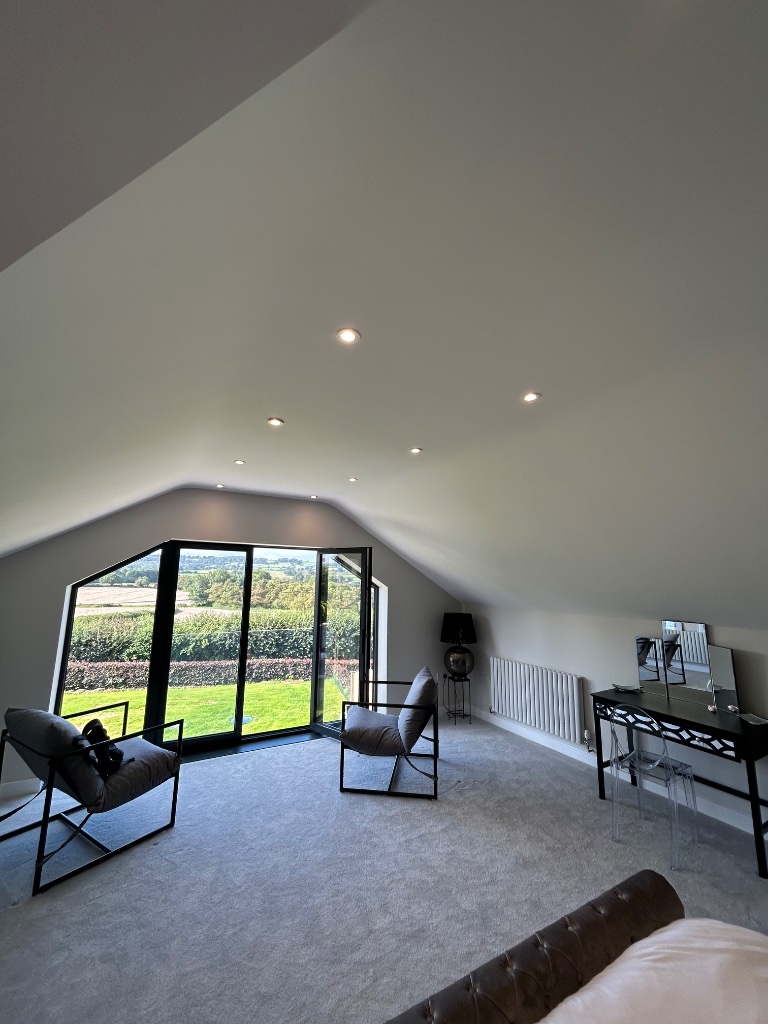 Master suite - countryside views and recessed lighting