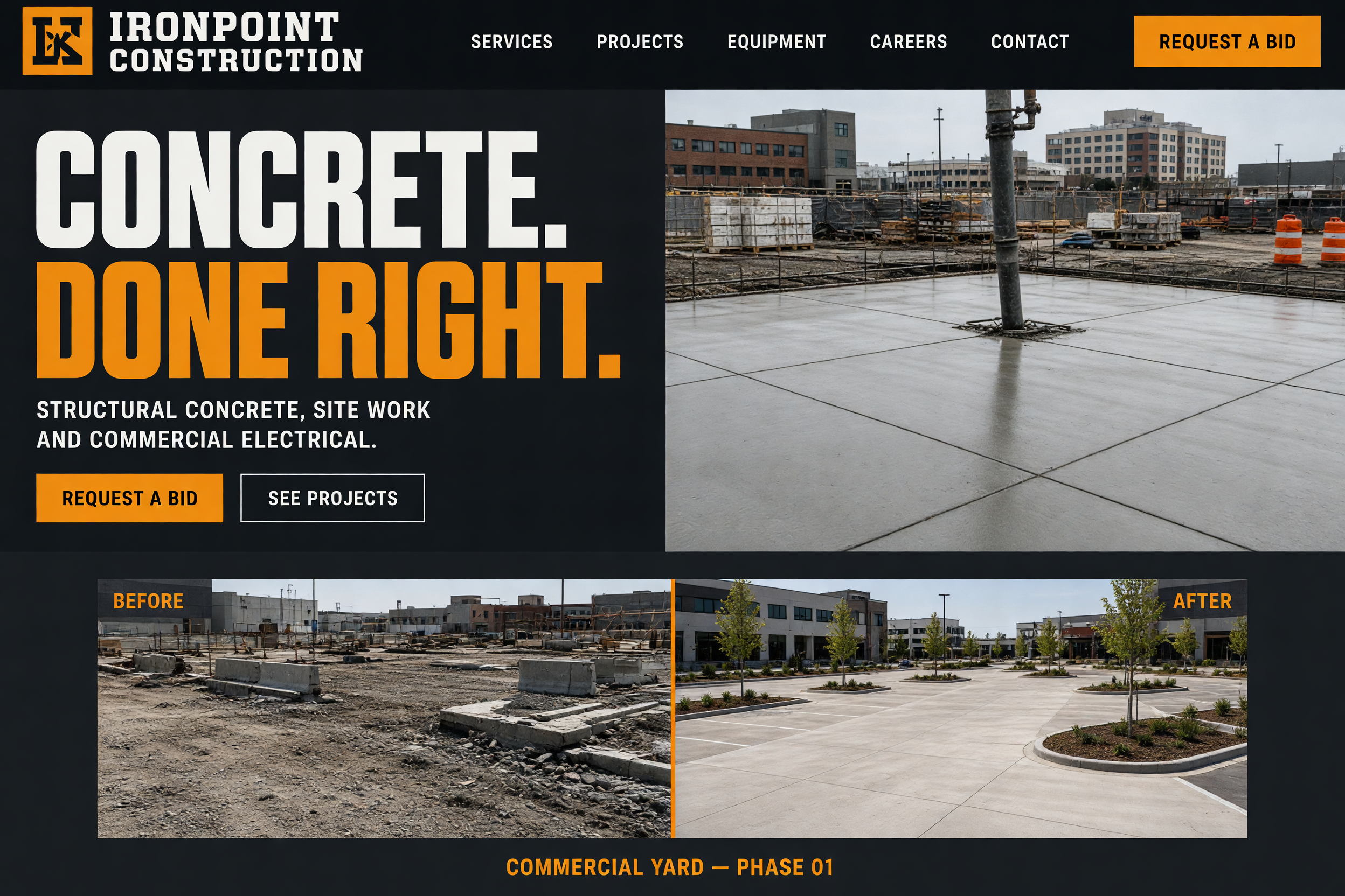 Sample Layout — Trades & Construction website preview