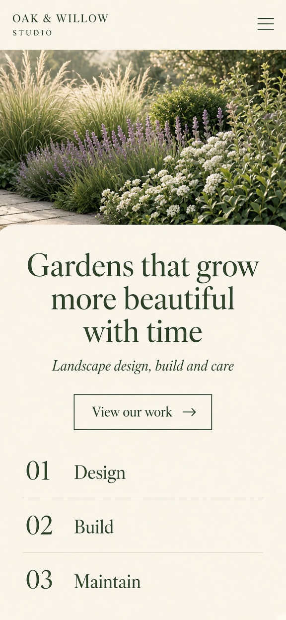 Sample Layout — Landscaping & Outdoor preview (mobile)