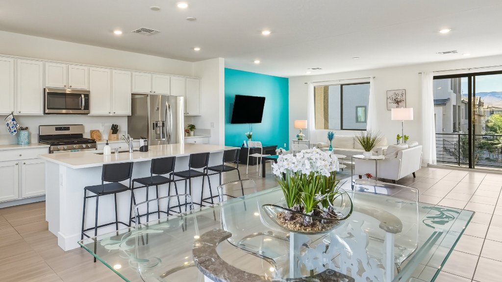 Open kitchen and living real estate photography Las Vegas NV by Air to Ground Media