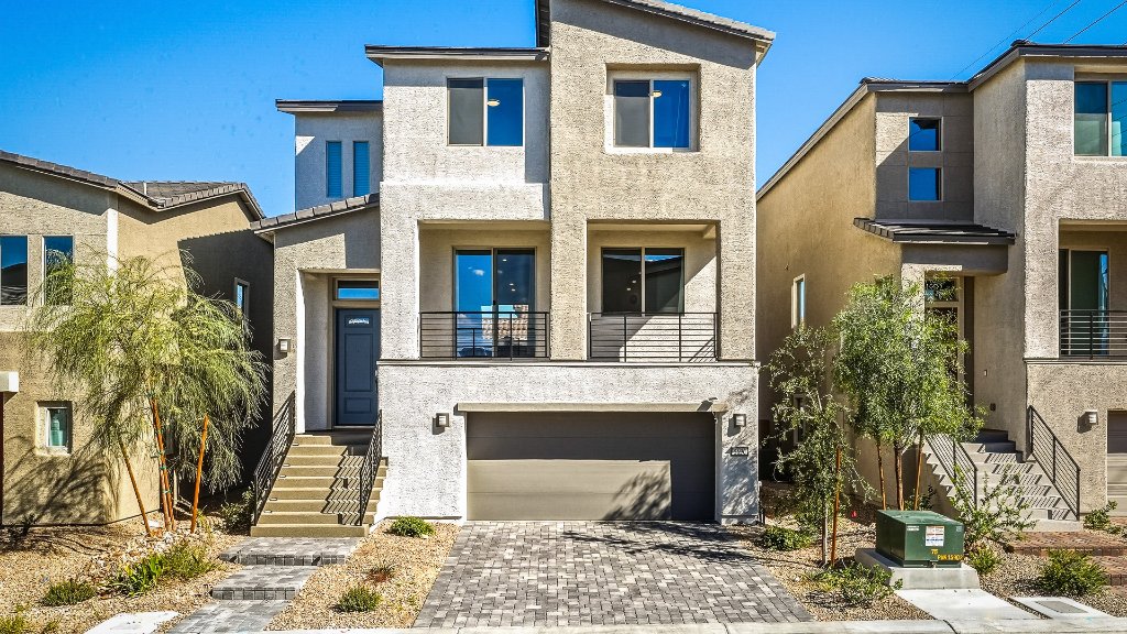Modern home exterior real estate photography Las Vegas Nevada — Air to Ground Media