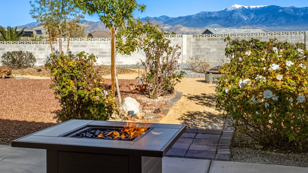 Backyard fire pit real estate photography Pahrump NV by Air to Ground Media