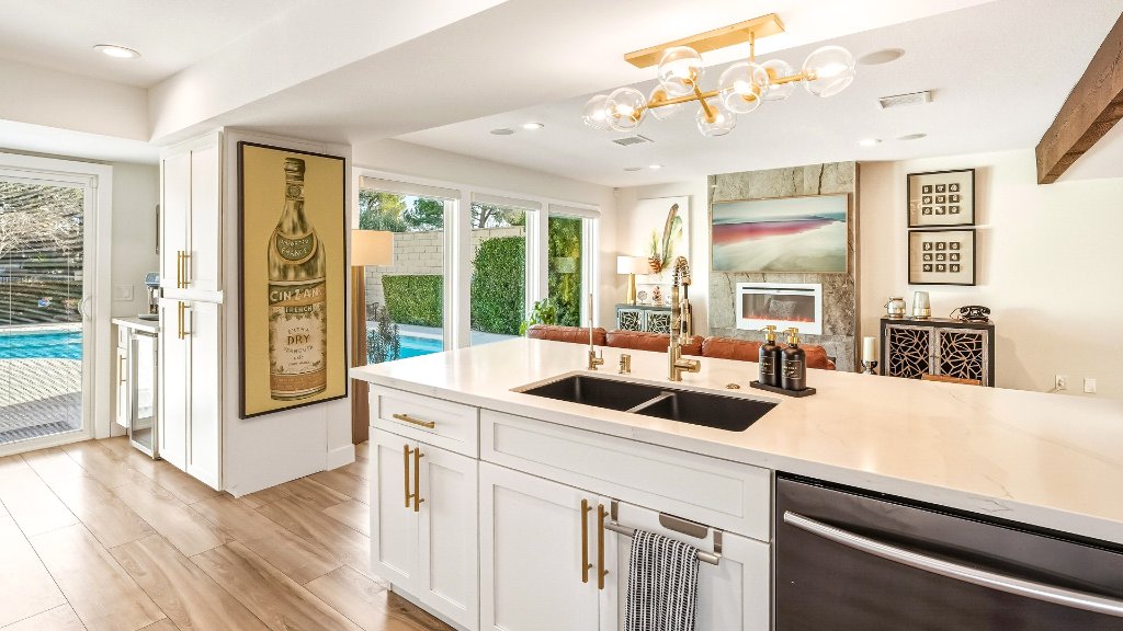 Open kitchen and living real estate photography Las Vegas NV — Air to Ground Media