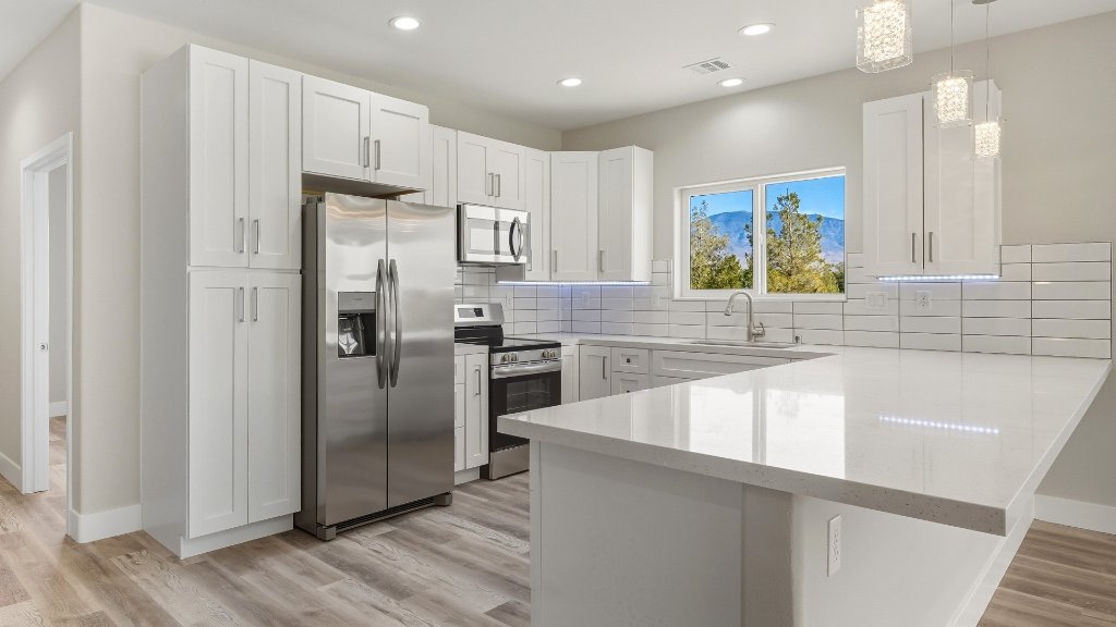 Modern kitchen wide real estate photography Las Vegas Nevada — Air to Ground Media