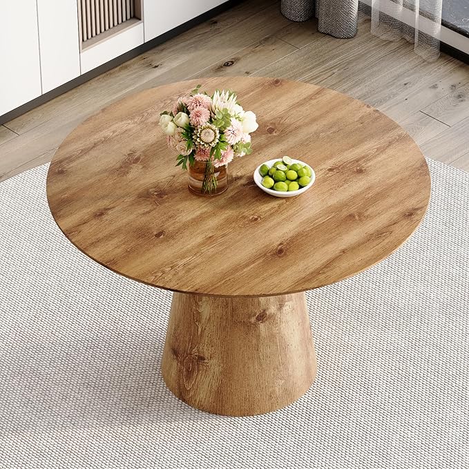 Round dining table assembled & leveled