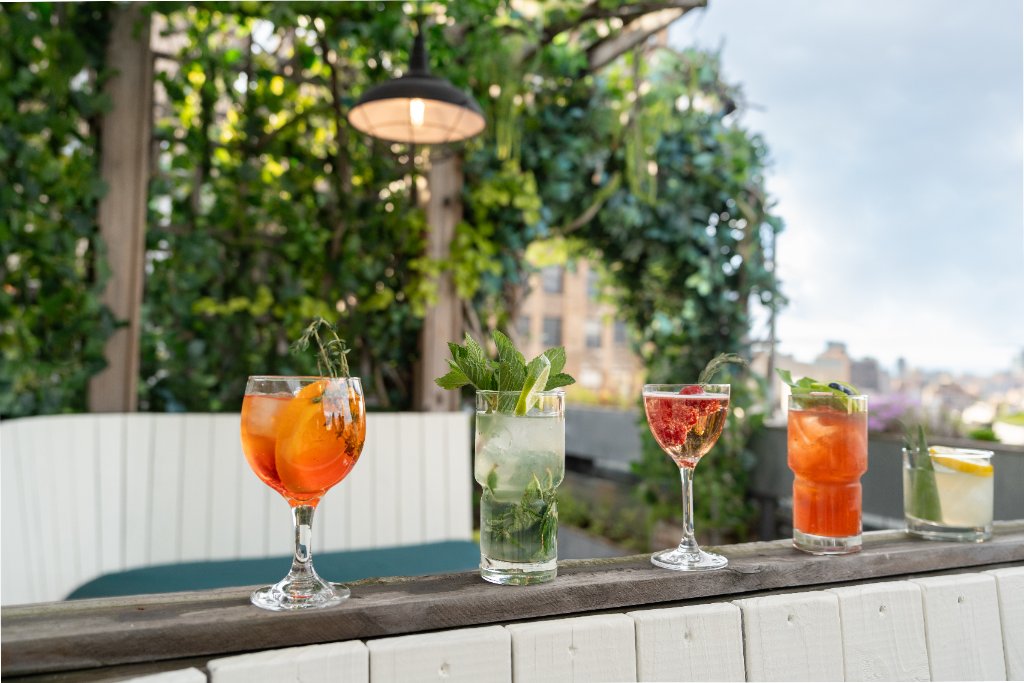 Cocktails on the rooftop Walker Rooftop NYC
