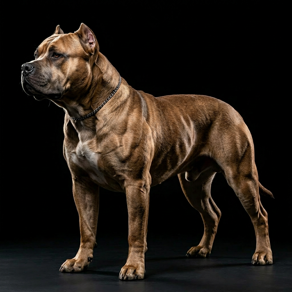 Powerful Boerboel dog demonstrating the dramatic coat shine and muscle definition achieved with BullyTakeover supplement