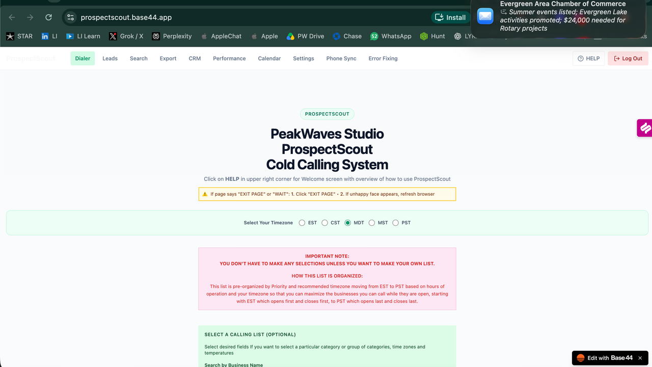 ProspectScout template preview