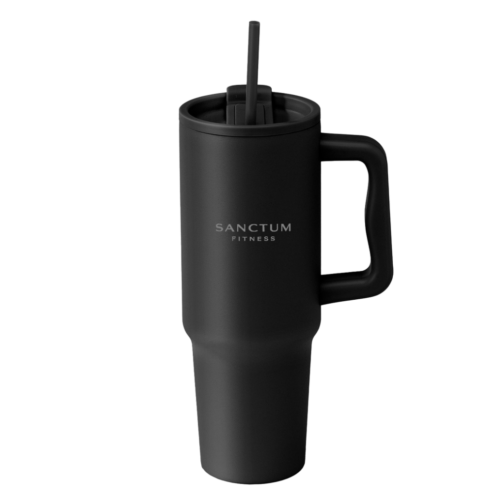 SANCTUM Fitness branded tumbler