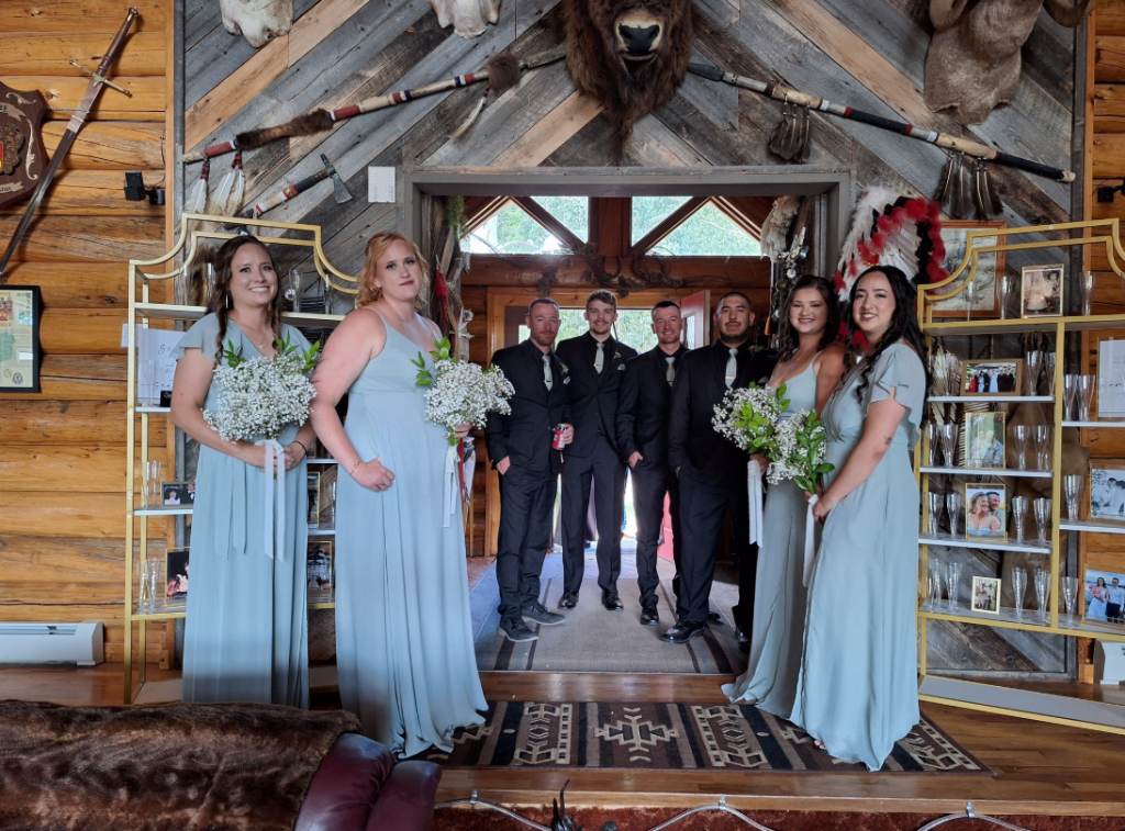 Wedding party inside Spirit West great room