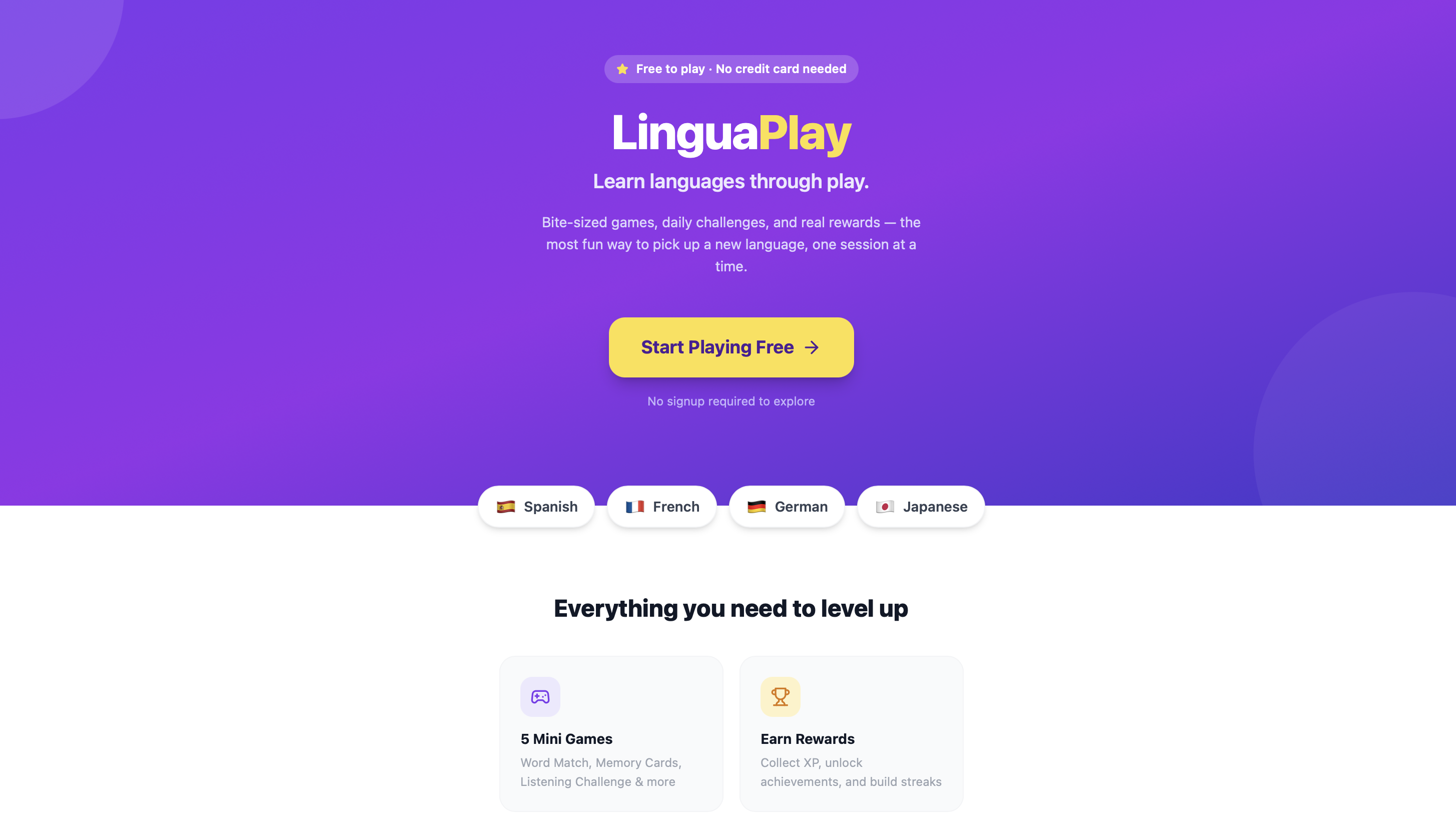 LinguaPlay template preview