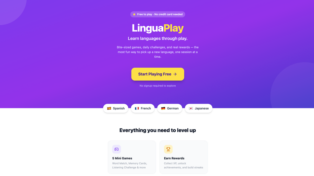 LinguaPlay template preview