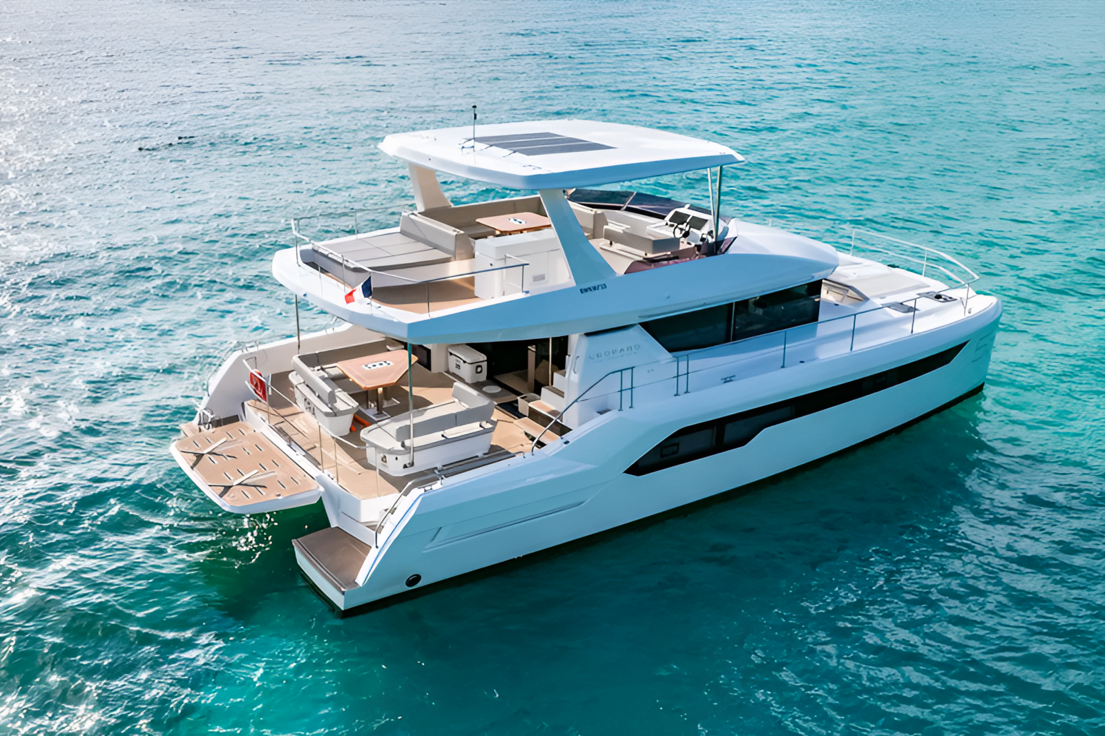 Leopard 53 Power Catamaran exterior — triple-deck profile