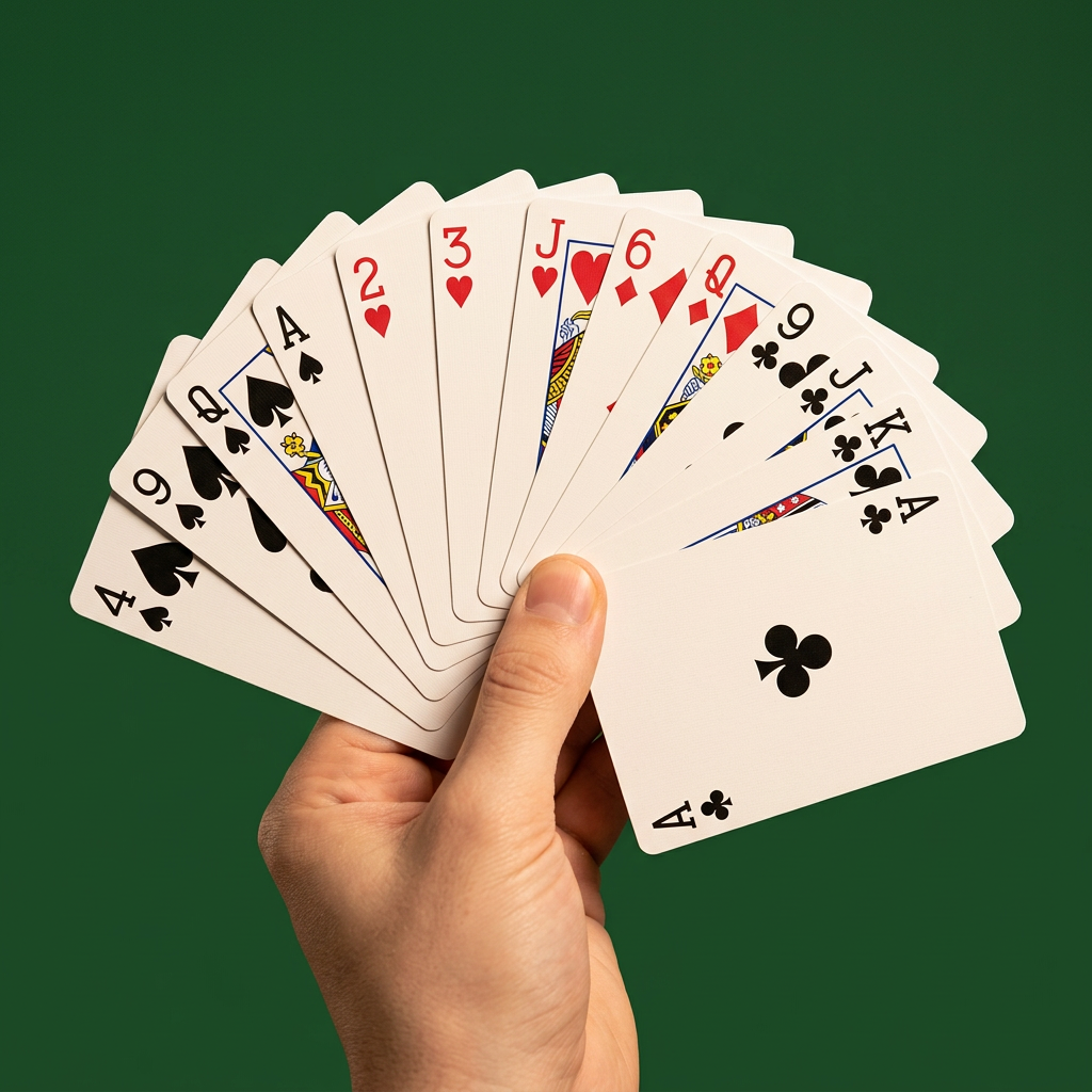 Bridge cards on velvet table