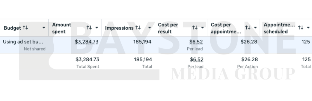 Live campaign result from Meta Ads Manager