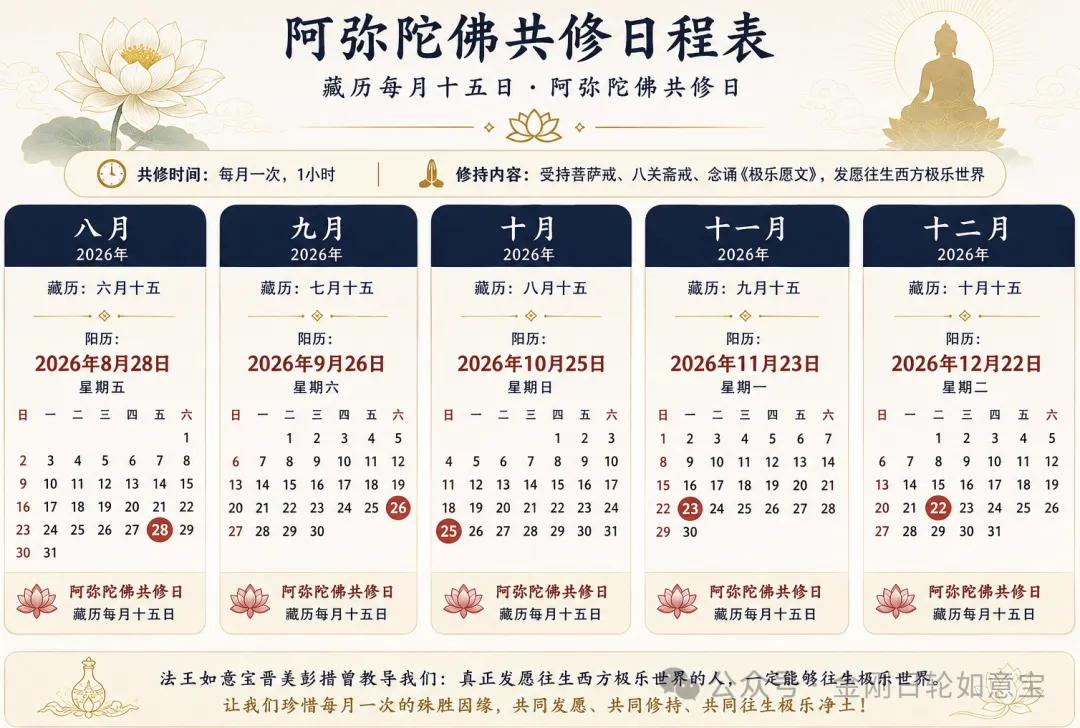 Monthly Amitabha Practice Schedule